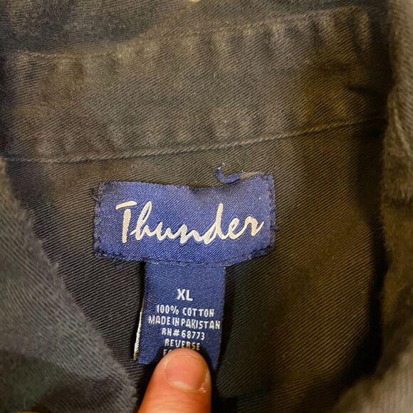 Strugis 2005 Denim Button Shirt Size XL Black Sleeveless Chest Embroidery - Picture 10 of 10